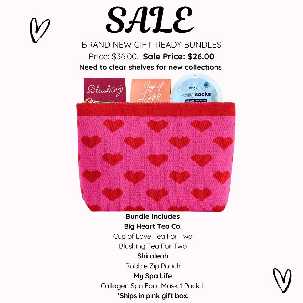 Shiraleah Heart Zip Pouch Spa Bundle